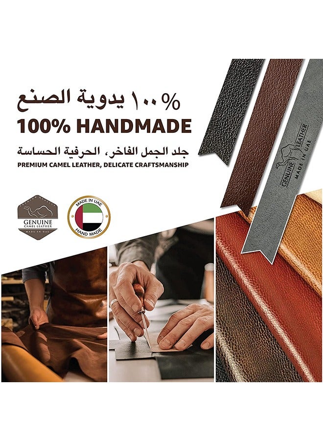 LeArt Genuine Camel Leather Bookmarks - Handmade Bookmark Leather (15x2 cm) | Bookmarks for Adults, Kids, Readers, Men & Women | Gifts for Book Lovers (Black, Brown & Grey)  - Image 5