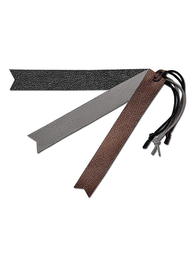 LeArt Genuine Camel Leather Bookmarks - Handmade Bookmark Leather (15x2 cm) | Bookmarks for Adults, Kids, Readers, Men & Women | Gifts for Book Lovers (Black, Brown & Grey)  - Image 1