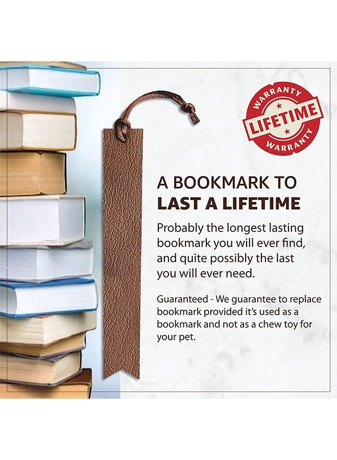 LeArt Genuine Camel Leather Bookmarks - Handmade Bookmark Leather (15x2 cm) | Bookmarks for Adults, Kids, Readers, Men & Women | Gifts for Book Lovers (Black, Brown & Grey)  - Image 2