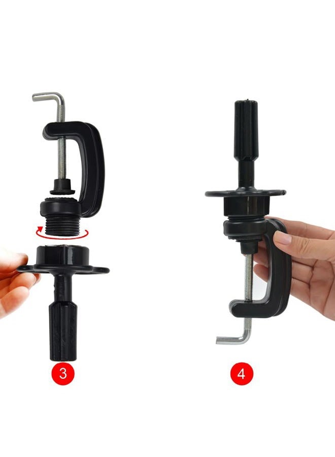 yantaisiyu 2 Pcs Wig Clamp Wig Head Stand Wig Head Holder Mannequin Manikin Head Stand Training Head Stand (Black) - Image 4