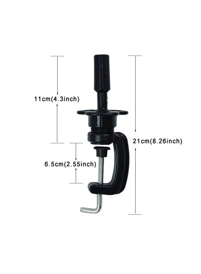 yantaisiyu 2 Pcs Wig Clamp Wig Head Stand Wig Head Holder Mannequin Manikin Head Stand Training Head Stand (Black) - Image 2