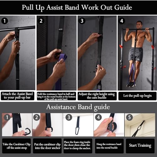 Ally Peaks Pull Up Assistance Bands System,Up to 410 lbs Assistance, Resistance Bands,Adjustable and Replaceable Pull Up Assist Band,Assisted Pull Up Resistance Bands for Pull Up Assist Push Up Assist - Image 5