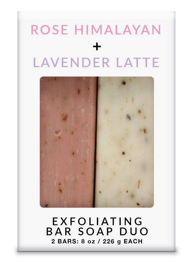 Olivia Care Exfoliating Bar Soap Combo Set By Olivia Care Rose Himalayan Salt + Lavender Latte All Natural & Organic Moisturize Detoxify Hydrate Makes Skin Soft & Silky 2 X 8 Oz - Image 1