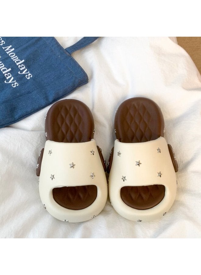 New Niche Star-studded Slip-on Sandals For Summer, Simple And Stylish For Outdoor Wear, Comfortable For Home Use, Slip-on Women's Sandals