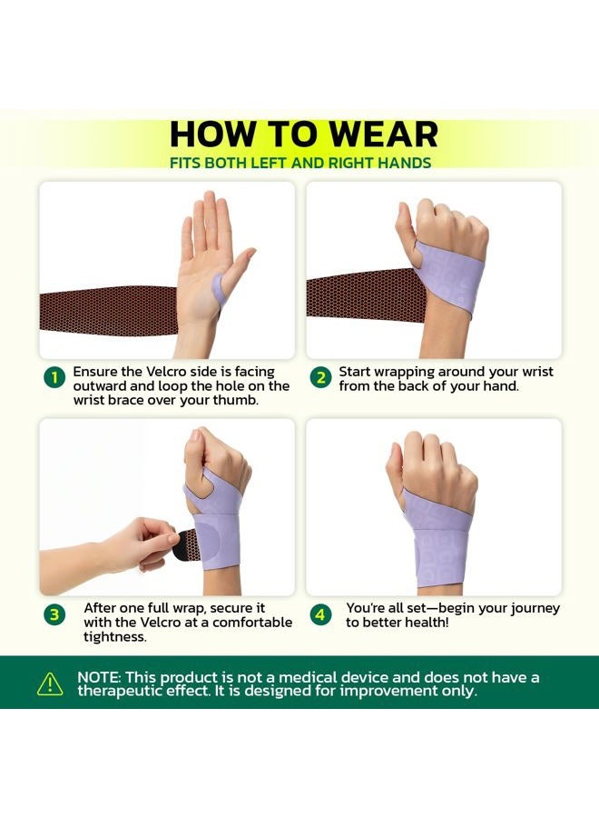 AOFIT Adjustable Wrist Brace for Pain Relief, Carpal Tunnel & Tendonitis Support – Ergonomic Compression, Breathable & Anti-Slip Design, Fits Left & Right Hand, Ideal for Sports, Gaming & Office Use - Image 2