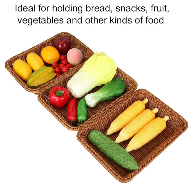 PARVY Vegetables Shelf Baskets Bread Baskets for Organizing Stackable Picnic Basket Bread Storage Baskets Rectangular1 PCS - Image 3