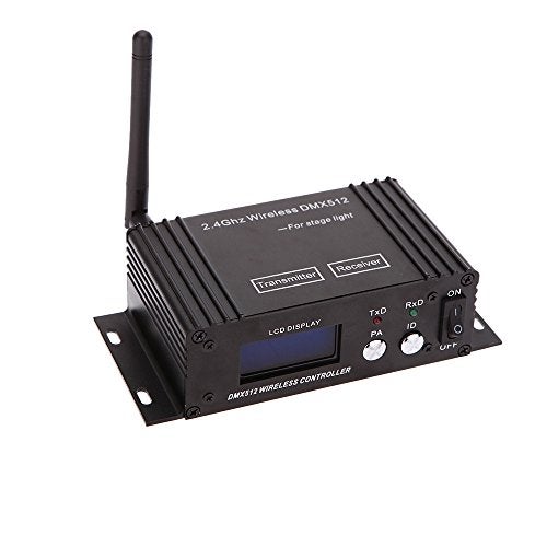 Lixada DMX 512 Controller 2.4G Wireless Transmitter Receiver LCD Display Power Adjustable Repeater Lighting Dimmer Controller for Disco DJ Party Light - Image 1