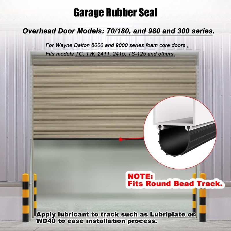 Kscjdg Replacement Wayne Dalton Garage Door Bottom Weather Seal 154448 (20 feet) - Image 3