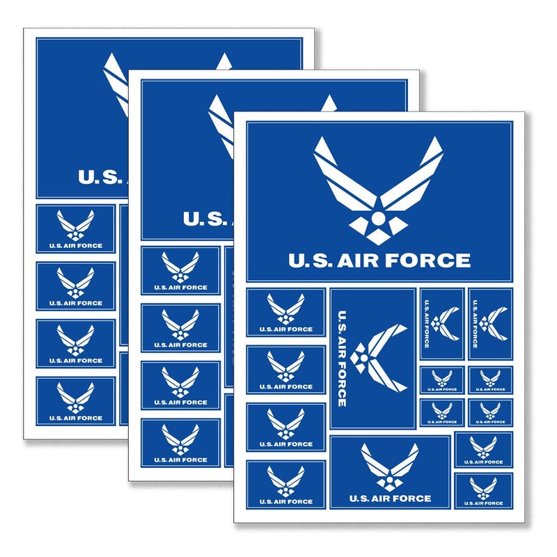 QQSD US Air Force Wings Flag Sticker Military Army Decal in Multiple Sizes for Car Bumper 3 Pack 117 x 83 Inches - Image 3