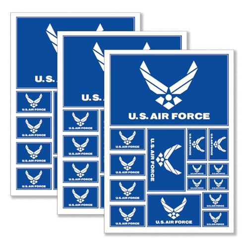 QQSD US Air Force Wings Flag Sticker Military Army Decal in Multiple Sizes for Car Bumper 3 Pack 117 x 83 Inches - Image 1