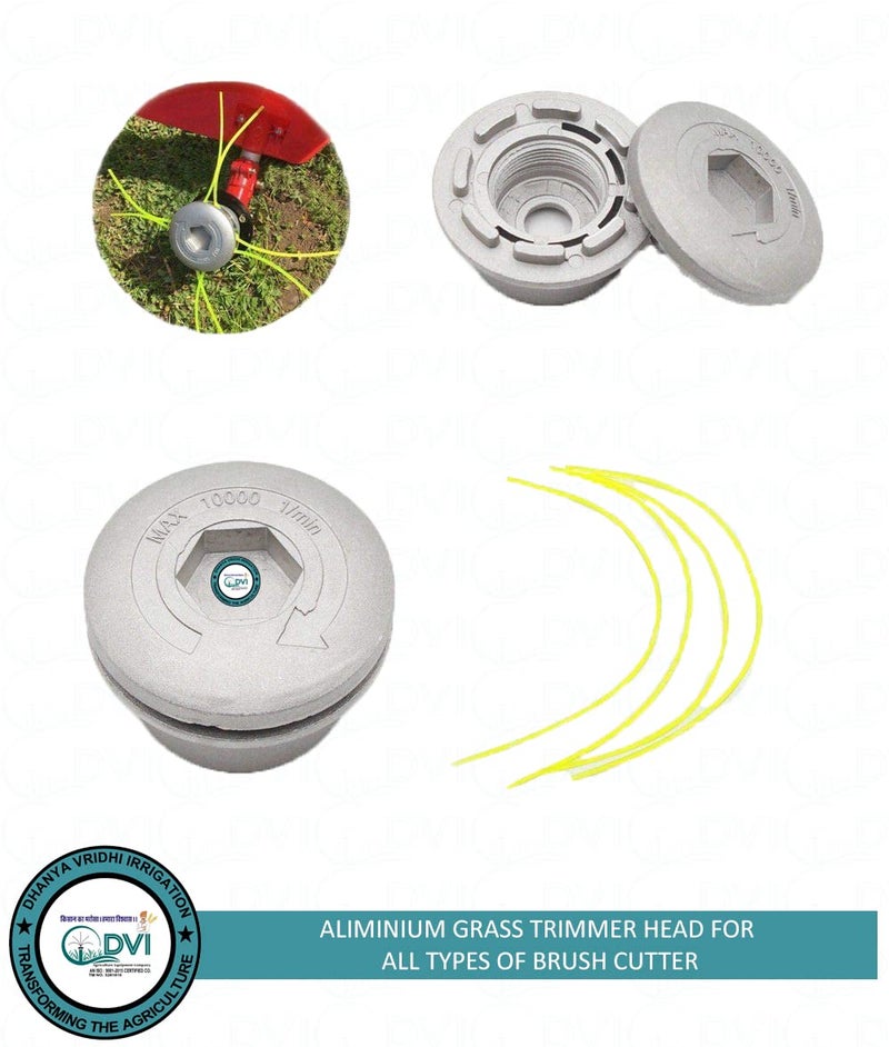 DVI Aluminium Grass Trimmer Head with 4 Lines Head FIT to All Types of Brush Cutters Used for Cutting Grass (Pack of 1) Silver - Image 3