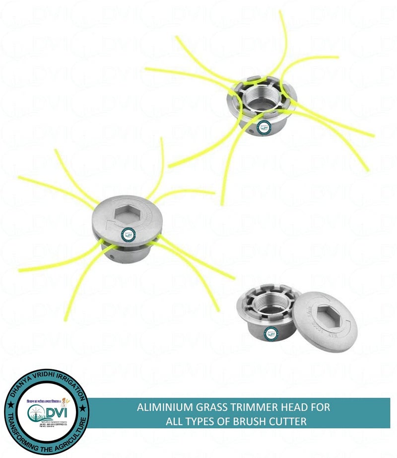 DVI Aluminium Grass Trimmer Head with 4 Lines Head FIT to All Types of Brush Cutters Used for Cutting Grass (Pack of 1) Silver - Image 2