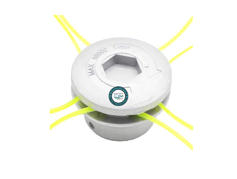 DVI Aluminium Grass Trimmer Head with 4 Lines Head FIT to All Types of Brush Cutters Used for Cutting Grass (Pack of 1) Silver - Image 1