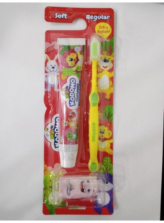 معجون أسنان كودومو بالفراولة أو العنب + فرشاة أسنان + لعبة هدية