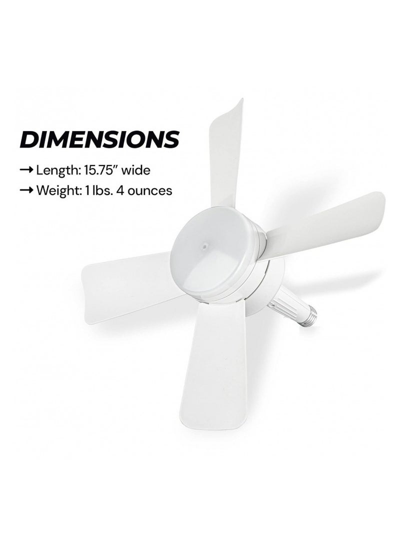 Socket Fan Light Original Socket Ceiling Fan with Lights and Remote 3 Adjustable Fan Speed Brightness Settings - Image 3