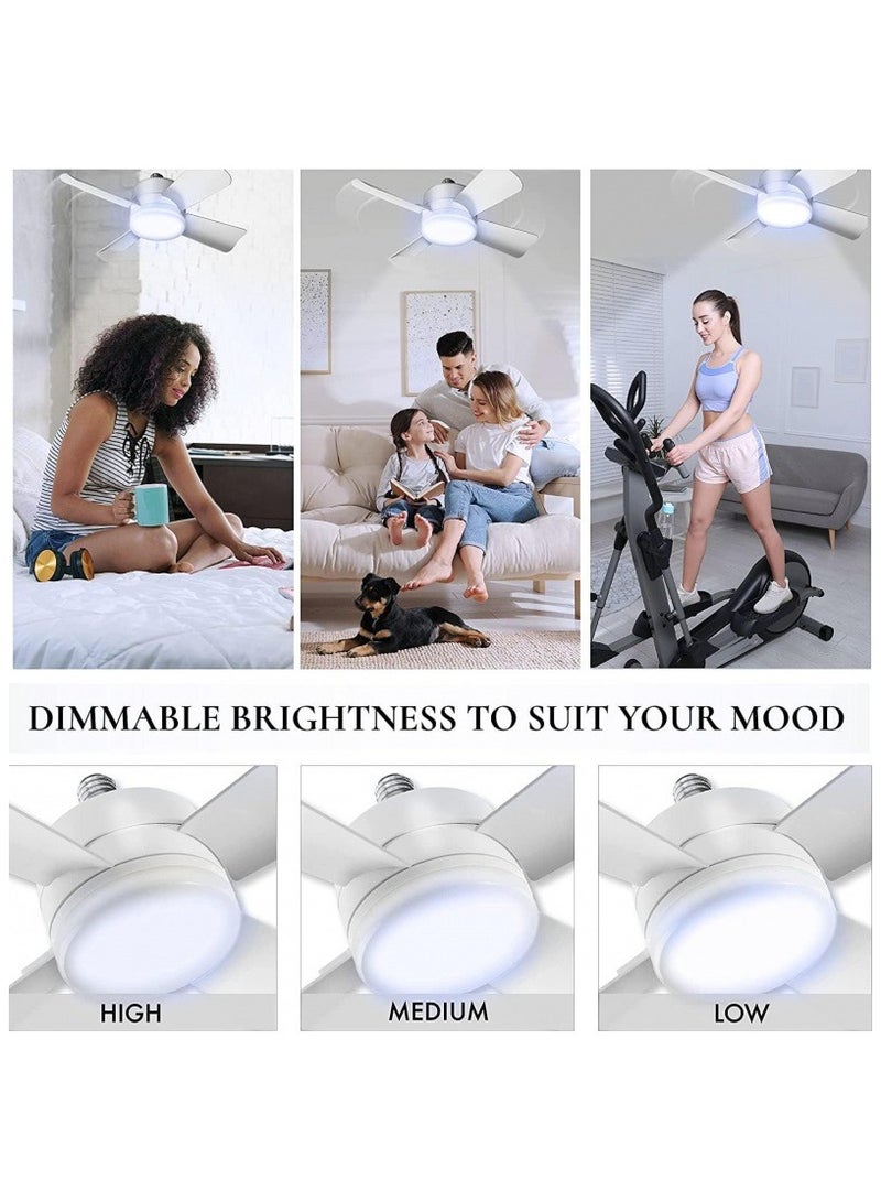 Socket Fan Light Original Socket Ceiling Fan with Lights and Remote 3 Adjustable Fan Speed Brightness Settings - Image 2