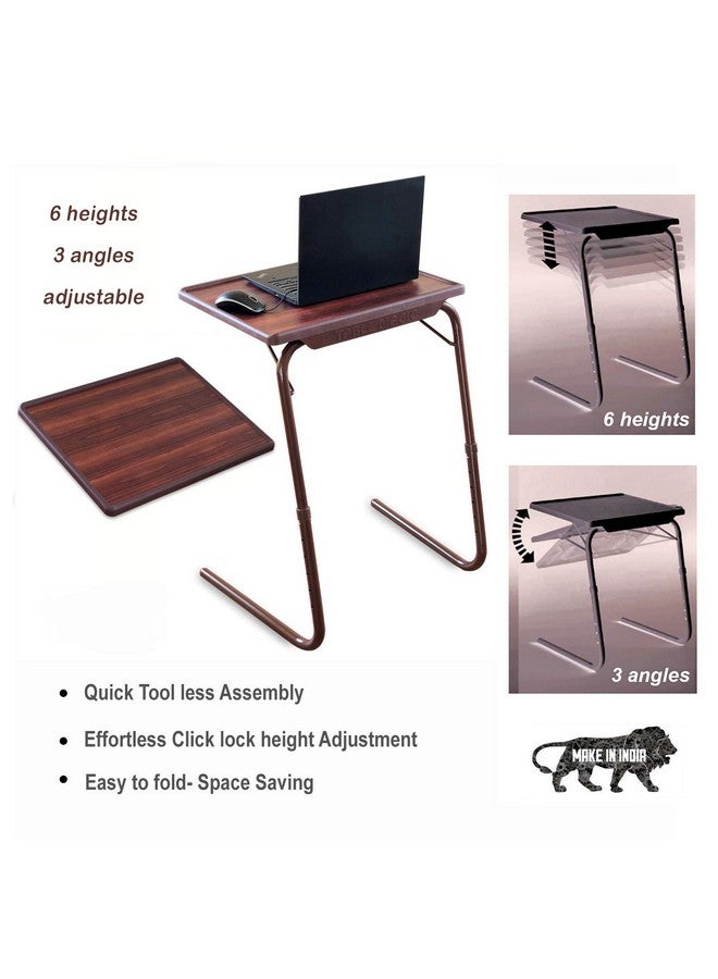 TABLE MAGIC Multipurpose Laptop Table Steel PP 53 * 40 * 73cm 18 in 1 Multi Utility Table 6 Heights Adjustable 3 Angles Adjustable Quick Tool Less Assembly(Alloy Steel) - Image 2