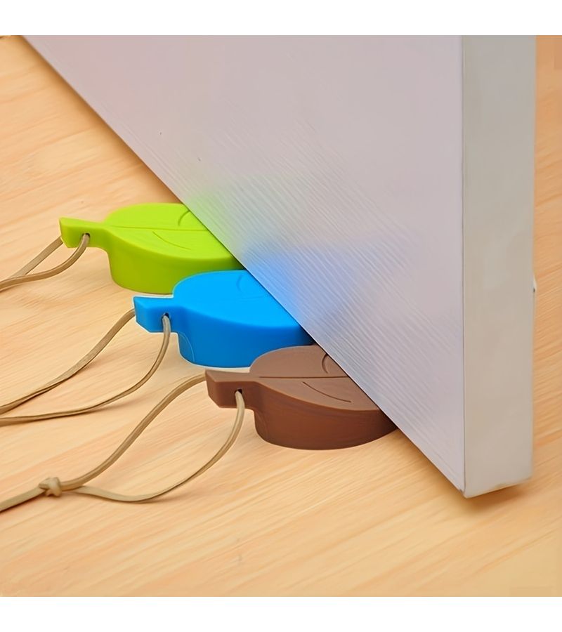 Green and Blue Rubber Door Stopper for Home Office Keeps Door Open Easy Install - Image 2
