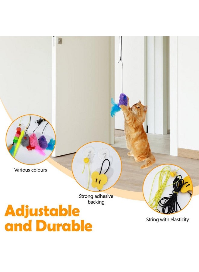 Realand 5Pcs Door Hanging Cat Toy, Interactive Cat Toys for Indoor Cats Kitten Toys Cat Feather Toy Cat String Toy Cat Products Cat Teaser Toy That Can Make Sounds - Image 4