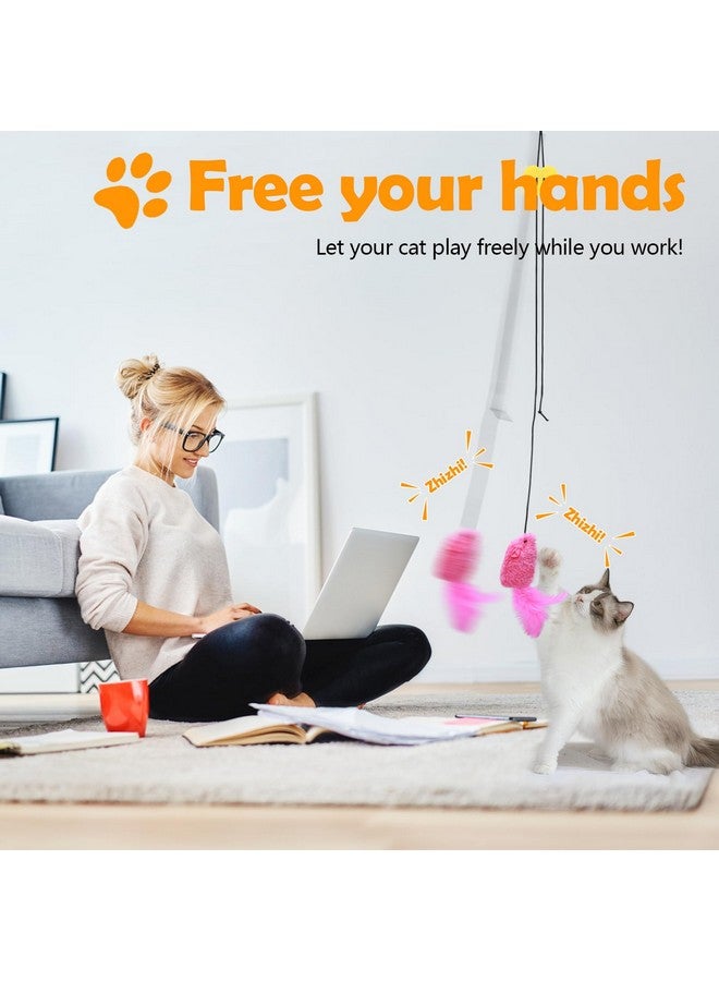 Realand 5Pcs Door Hanging Cat Toy, Interactive Cat Toys for Indoor Cats Kitten Toys Cat Feather Toy Cat String Toy Cat Products Cat Teaser Toy That Can Make Sounds - Image 5