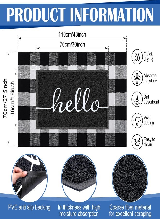 Geelin 2 Pcs Welcome Doormat 30'' x 18'' Rustic Buffalo Outdoor Rug 43'' x 27.5'' Door Mats for Front Door Farmhouse Outdoor Doormats for Indoor Outside Entryway - Image 2