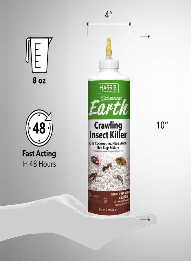 Harris 8 oz Diatomaceous Earth Crawling Insect Killer - 100% Natural Dust for Ants, Roaches, Bed Bugs, Fleas - Indoor & Outdoor Use - Image 5