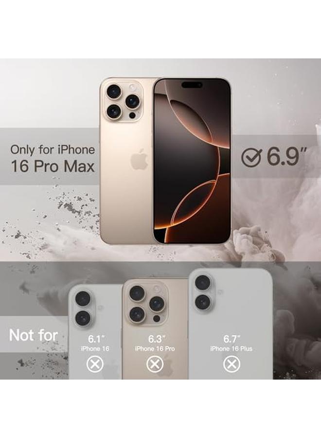جي تيك جراب لهاتف iPhone 16 Pro Max مقاس 6.9 بوصة، غطاء ممتص للصدمات مقاوم للصدمات بلون سادة غير لامع بإطار TPU مضاد للخدش وظهر شفاف من التيتانيوم الطبيعي - Image 2