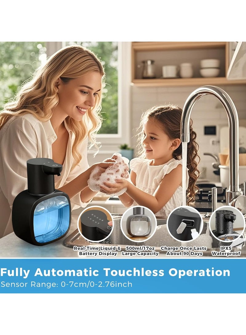 general Automatic Liquid Soap Dispenser, 500 ml, Touchless Rechargeable, with 4-Level Adjustment and IPX5 Waterproof Rating - Horizontal Display, Suitable for Wall/Countertop Use in Bathrooms and Kitchens - Image 3
