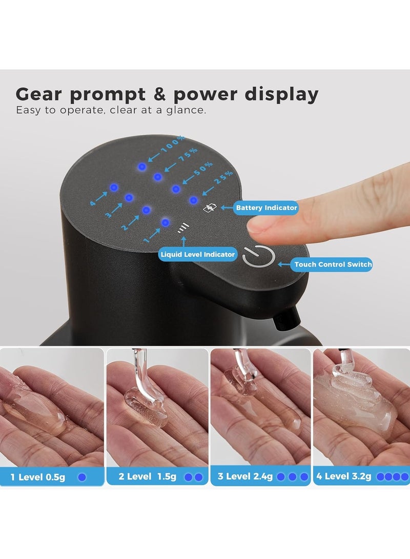 general Automatic Liquid Soap Dispenser, 500 ml, Touchless Rechargeable, with 4-Level Adjustment and IPX5 Waterproof Rating - Horizontal Display, Suitable for Wall/Countertop Use in Bathrooms and Kitchens - Image 4