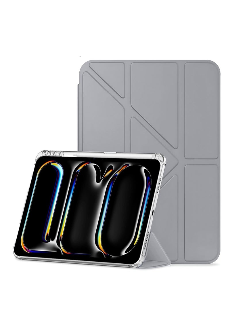 Wtech Apple iPad Pro 11 5G 2025 (M5) 11 inch Symmetry 360 Smart Folio Series Auto Awake/Auto Sleep Leather Texture Case Cover (TCFPSR) - Grey - Image 1