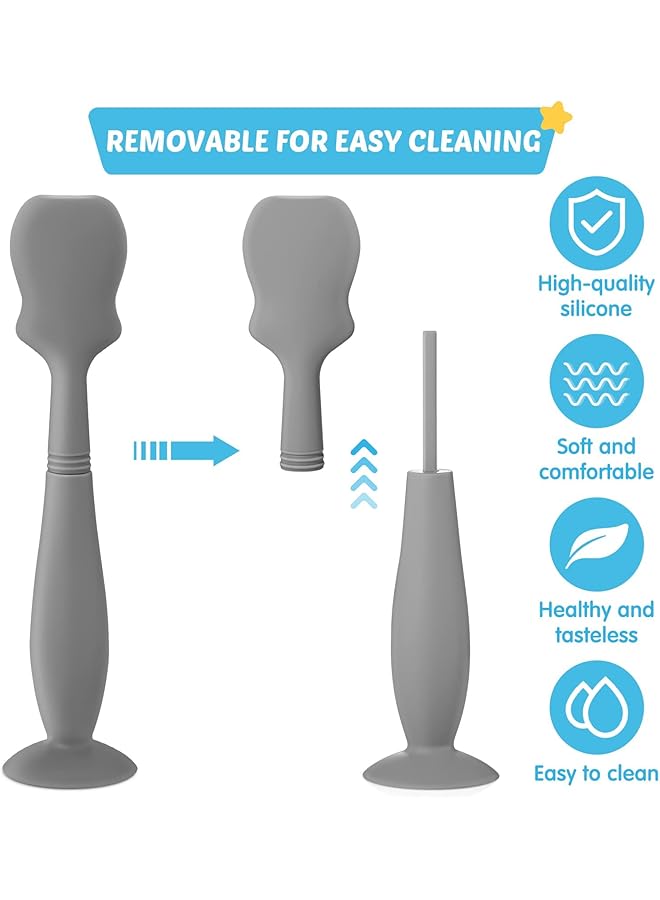 KASTWAVE Diaper Cream Applicator For Rashes Soft Flexible Silicone Bum Brush Baby Essentials Gift Idea For Shower And New Mom (Blue Grey White) - Image 3