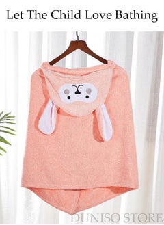 DUNISO Girls Hooded Bath Towel Large Kids Bath Towels Cartoon Rabbit Kids Beach Towels Super Absorbent Toddler Body Towel Soft and Cozy Embroidery Kids Bath Towels Pink  - Image 2