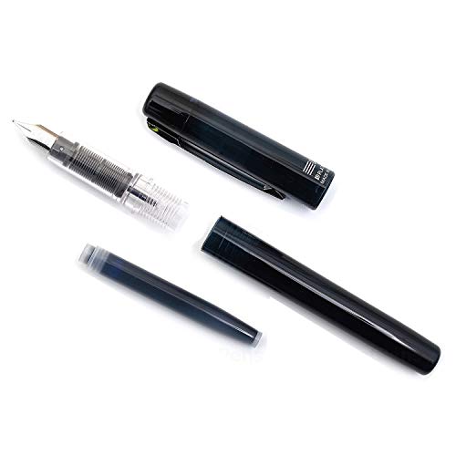 PLATINUM Prefounte Fountain Ink Pen with SS Fine Nib, Translucent Graphite Blue Barrel, Cap, Blue-Black Ink Cartridge Included, Slip & Seal Cap Design, Ideal For Adults Daily Use Beginners - Image 5