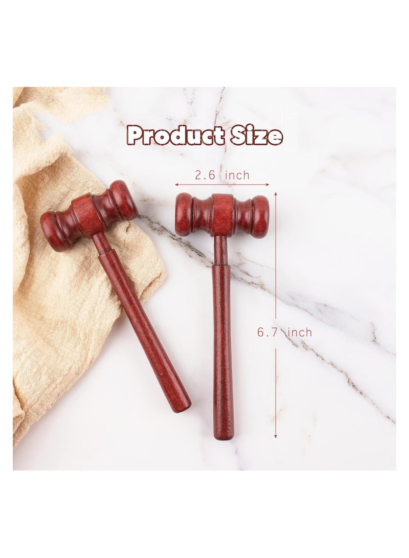 KASTWAVE Wooden Toy Auction Hammer, Lawyer Judge Hand Hammer, 4 Pcs Mini Wooden Judge Hammer - Courtroom Prop & Costume Accessories for Auctions - Image 2