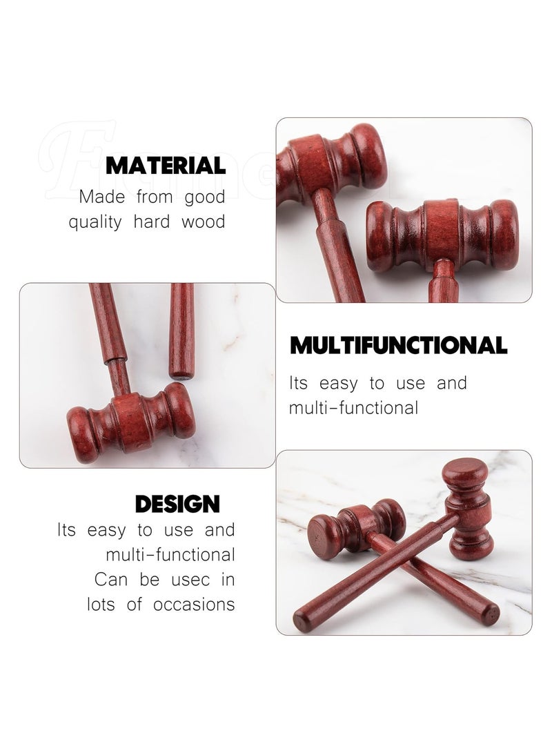 KASTWAVE Wooden Toy Auction Hammer, Lawyer Judge Hand Hammer, 4 Pcs Mini Wooden Judge Hammer - Courtroom Prop & Costume Accessories for Auctions - Image 5
