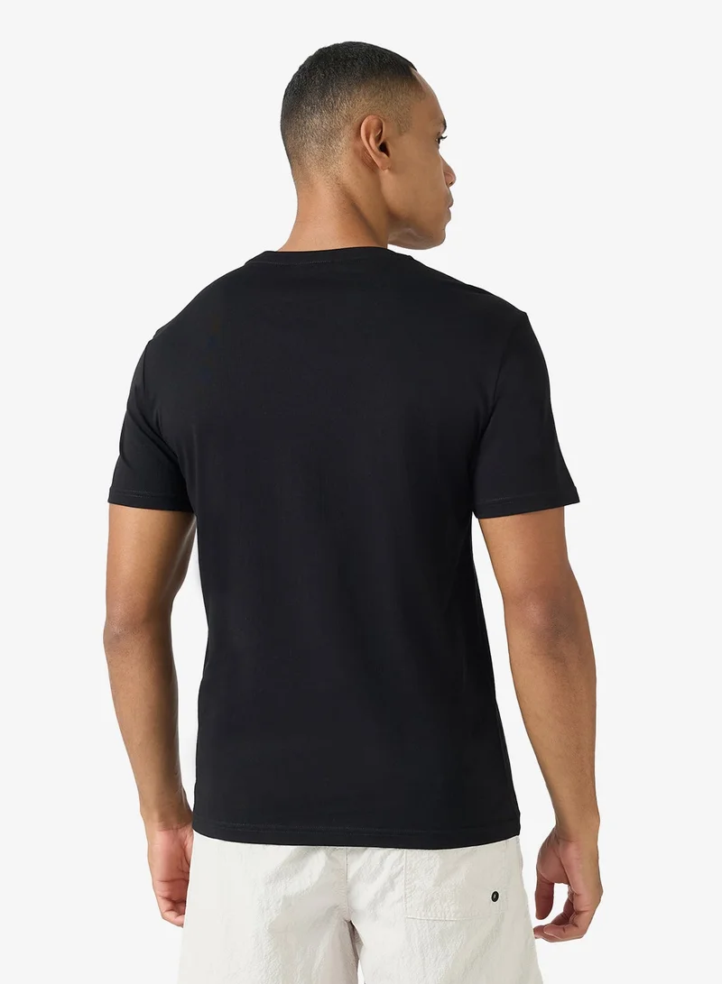 امبوريو ارماني تيشيرت بياقة دائرية وطبعة جرافيك