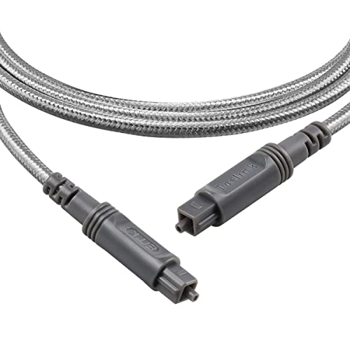 EMK Optical Audio Cable Digital Toslink Cable (2-Meter-Nylon), Grey (AE - Image 2