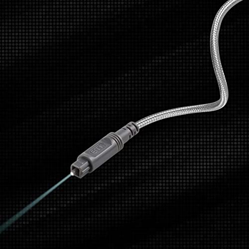EMK Optical Audio Cable Digital Toslink Cable (2-Meter-Nylon), Grey (AE - Image 4