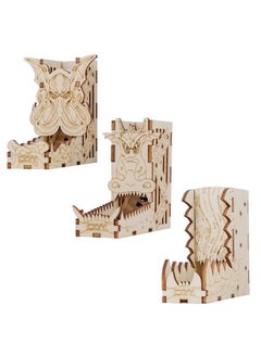 Dnd Mini Dice Tower Rolls Dice Up To 10Mm Set Of 3 Wood Portable Dice Roller For Board Game D&D And Tabletop Rpg