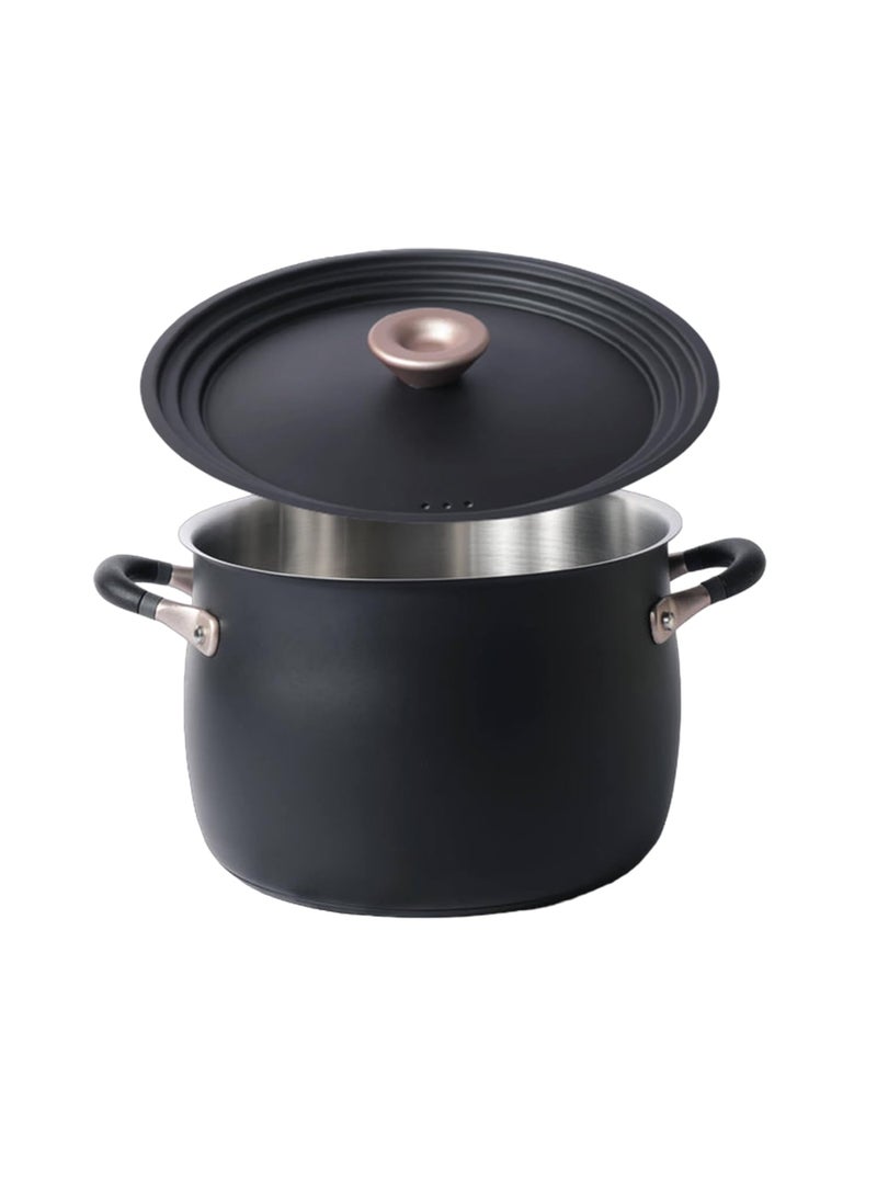 MEYER Meyer Accent Series Hard Anodized Steel Casserole with Lid | Biryani Pot | Cooking Casserole with Lid Gas and Induction Compatible | Cooking Set for Kitchen, 2 Piece, 6.5L, Matte Black  - Image 1