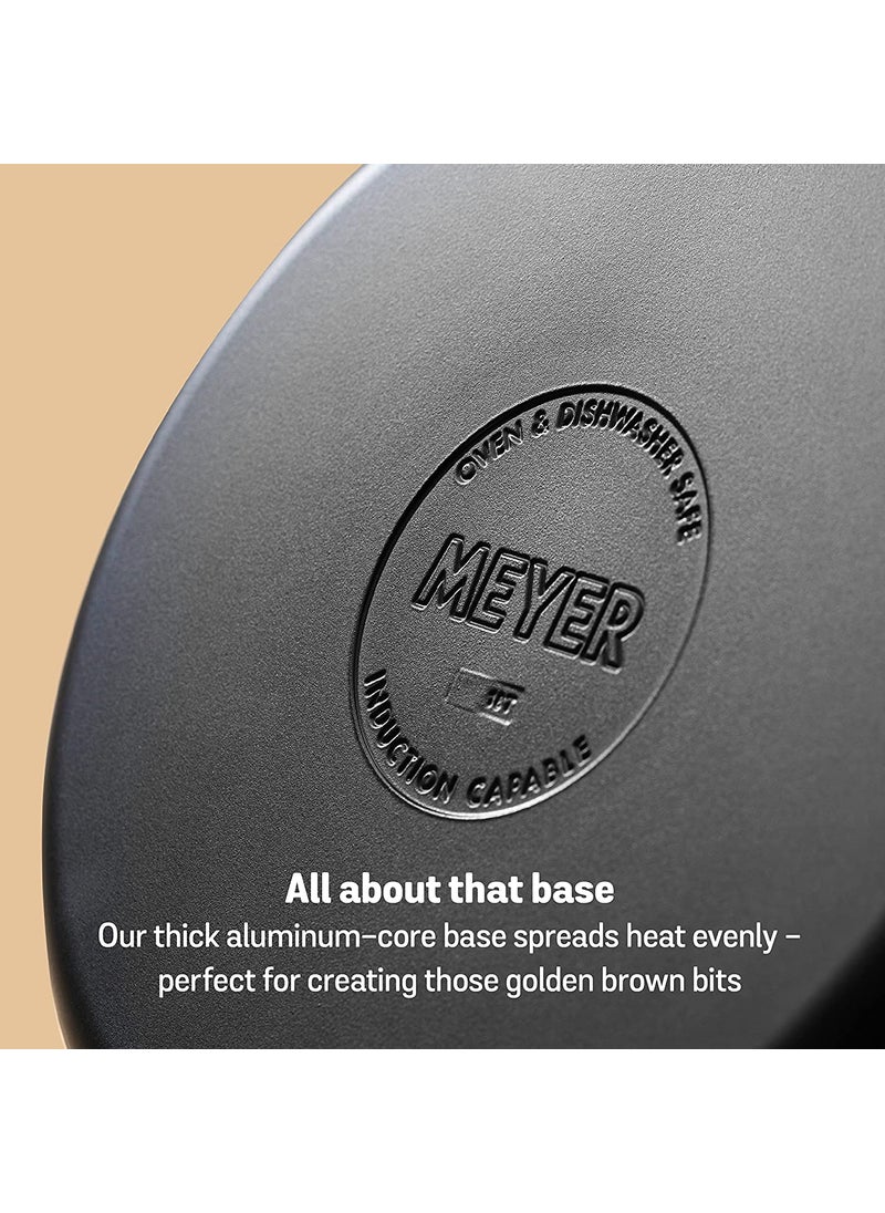 MEYER Meyer Accent Series Hard Anodized Steel Casserole with Lid | Biryani Pot | Cooking Casserole with Lid Gas and Induction Compatible | Cooking Set for Kitchen, 2 Piece, 6.5L, Matte Black  - Image 2