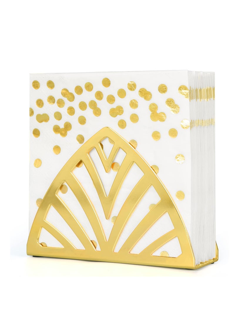 SYOSI Napkin Holder for Table Decor Gold Metal Napkin Holder for Dining Table Kitchen Countertop Paper Organizer Farmhouse Tissue Holder Decorative Tissue Dispenser  - Image 1