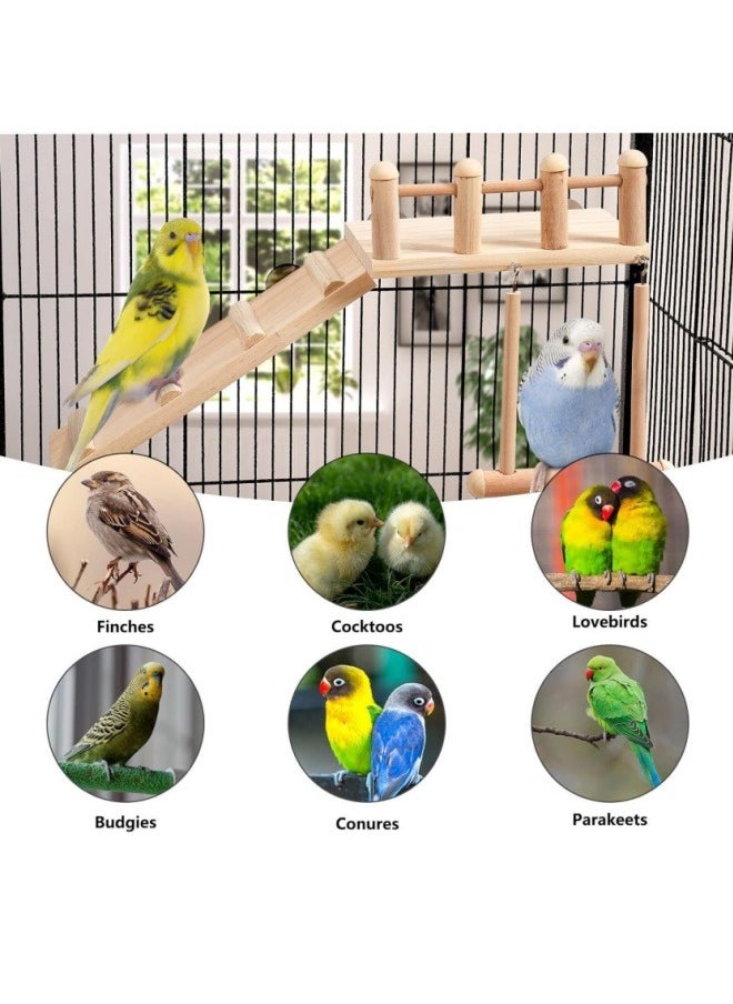 Bird Perches Platform Swing with Climbing Ladder, Parakeet Cage Accessories Wooden Playing Gyms Exercise Sturdy for Small Birds - pzsku/ZFE3E39E822B8D7CD97A8Z/45/_/1726305758/fb8a3e90-83b9-4b47-9af3-1ca6bd04ada4