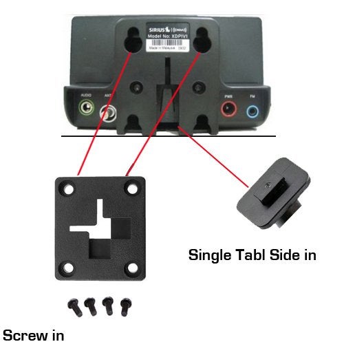ChargerCity Low Profile Drinks Cup Holder Mount for Sirius XM Onyx Plus Lynx Satellite Radio w/Single T (XM) Delphi Skiff & AMPS Pattern - Image 4