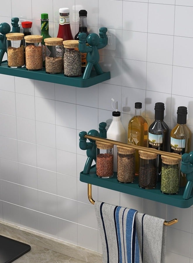 MIXDE 2-Piece Modern Wall Mounted Floating Shelf With Towel Rack - Space Saving Storage Solution  - Image 1