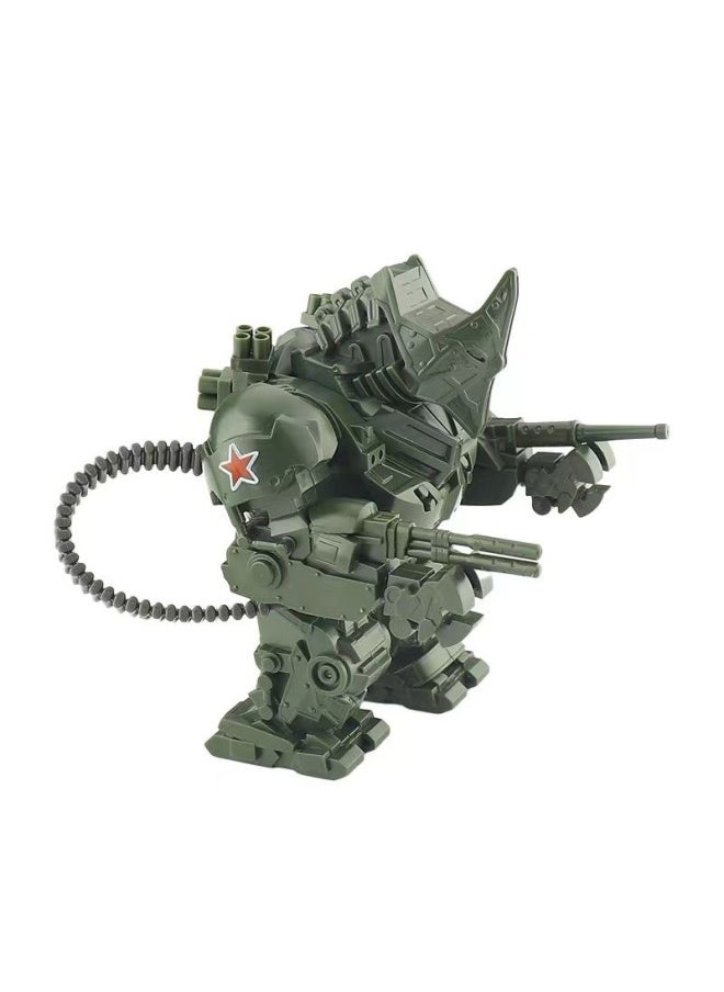 Generic - Domestic Marvel Rhino Mecha Third-party Super Characters Extraordinary Assembled Building Blocks Characters Toy Tide Play-Color:Rhino Mecha Man (Black) - Image 1