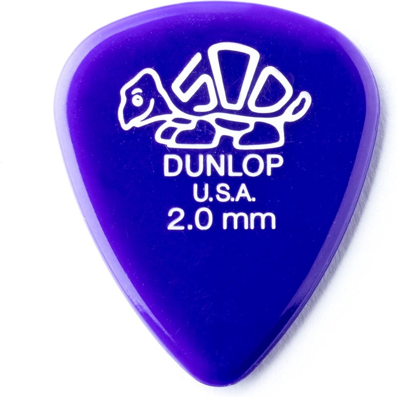 Dunlop Delrin 500 12 Pack Guitar Picks 2.00mm - Purple - Image 1