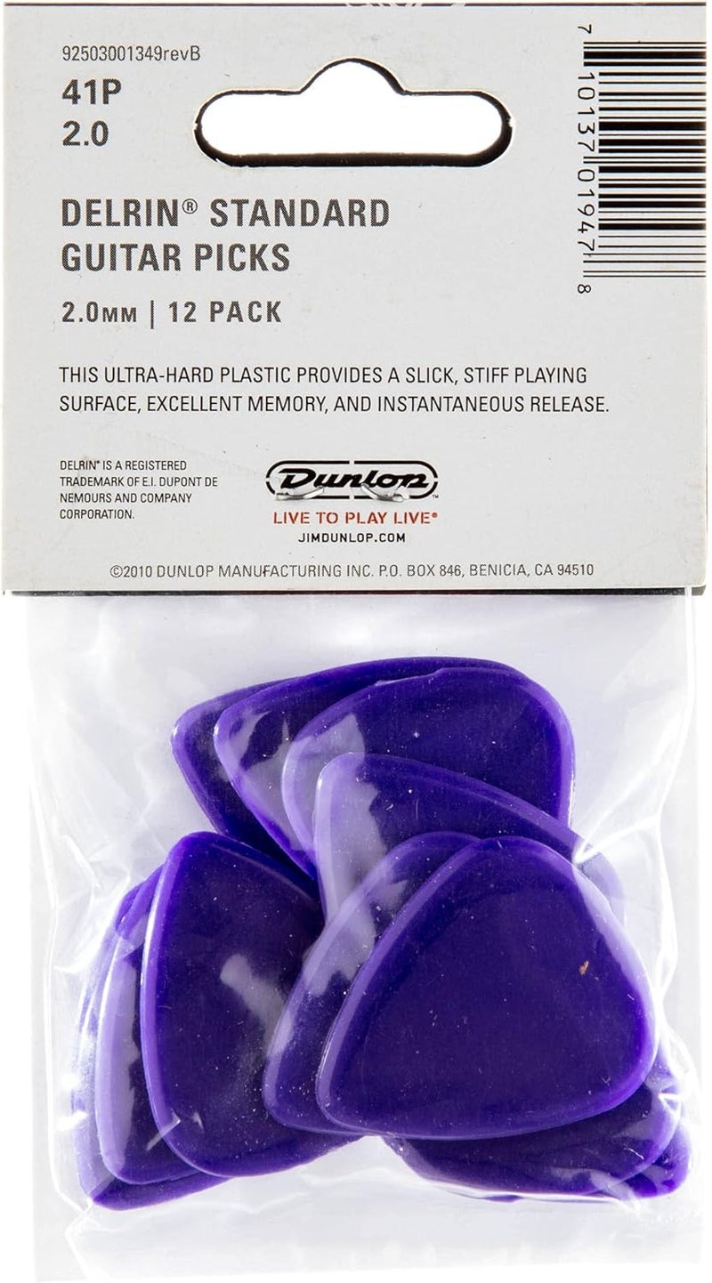 Dunlop Delrin 500 12 Pack Guitar Picks 2.00mm - Purple - Image 5