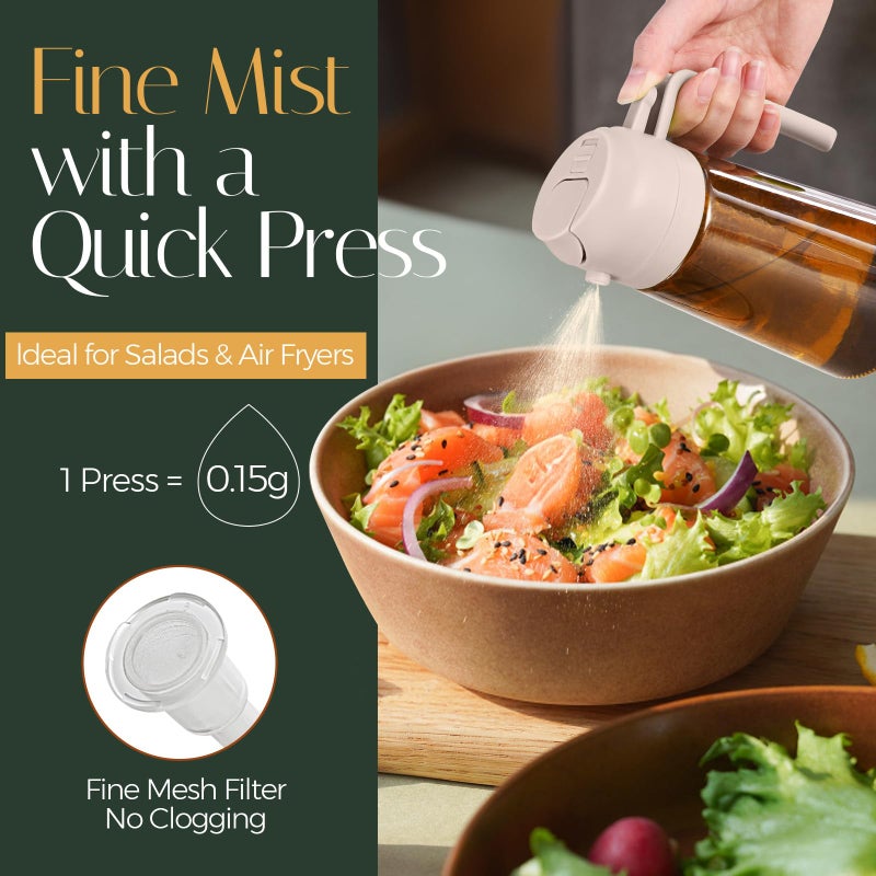 ‎YARRAMATE Yarramate 16Oz/470Ml Light Blocking Oil Sprayer For Cooking With Stickers  Food-Grade 2 In 1 Olive Oil Dispenser Bottle For Kitchen Dark Amber Glass Oil Bottle For Air Fryer  Bbq (Lotusrootpink) - Image 4