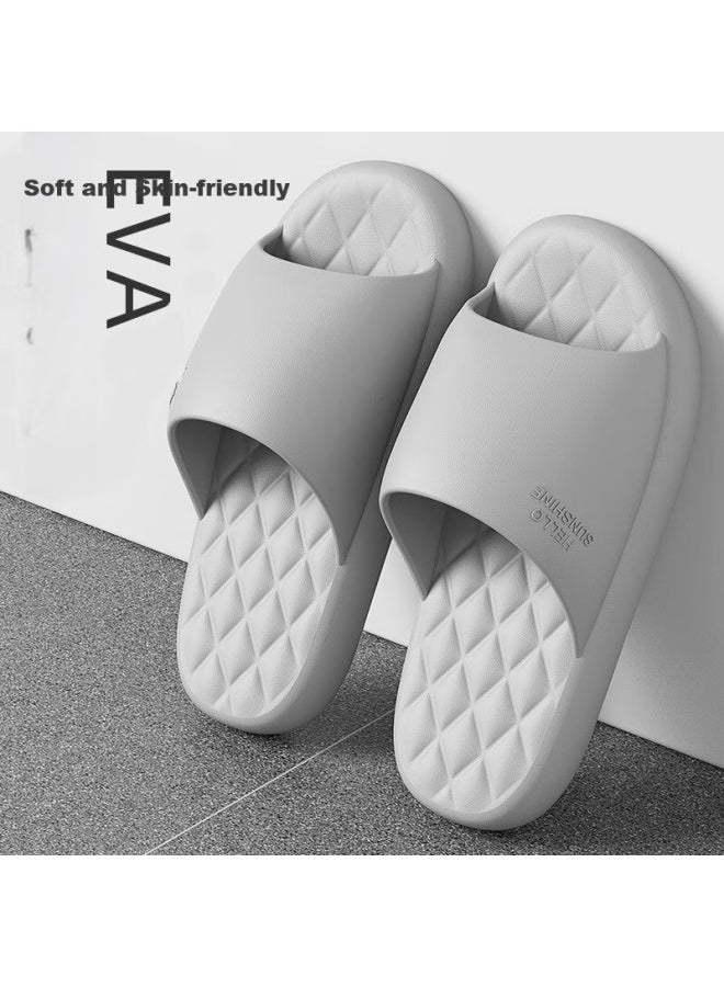 Lurad Home Thick-soled Soft Bottom Slippers For Men And Couples, Comfortable Bathroom Slippers For Women, Gray, Size 39-40 - Image 1